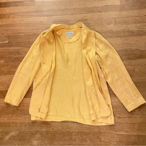 Larry Levine Sport yellow button down coat jacket size 14 b26 - Picture 3 of 4